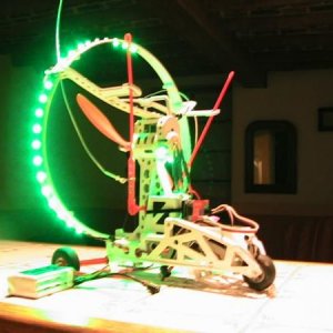 mon paracopter by night!
brushless 2100 kv inrunner
controlo chinois 30A
servo s3003
leds equipe