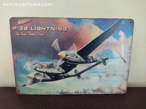 Plaque metal decoration P38 Lightning